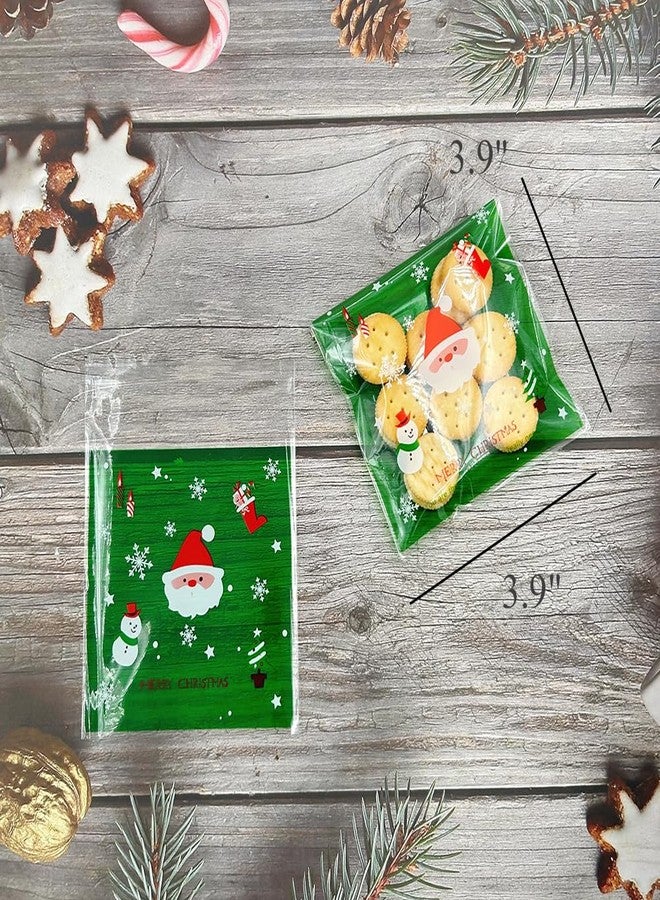 Suponey 200 Pcs Christmas Cookie Bags Christmas Cellophane Bags Santa Treat Bag Xmas Self Sealing Bag for Bakery Cookies Candies - Image 5